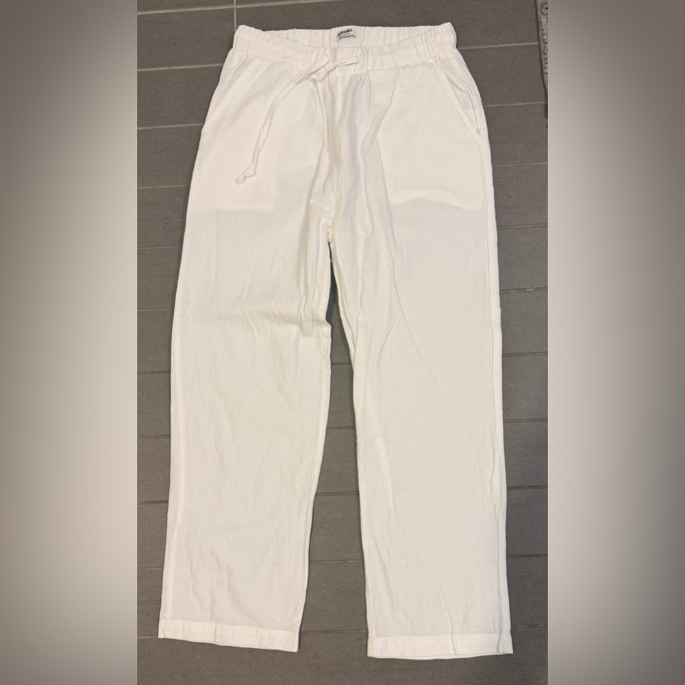Men's Classic White Linen Pants